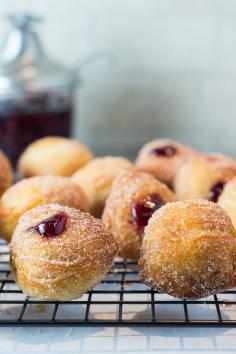 Raspberry Jam Filled Donut Bites