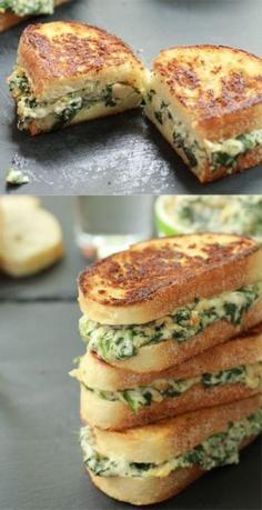 spinach artichoke grilled cheese recipe.