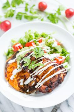Ancho Chile Chicken Taco Bowls #taco #bowl #comfortfood