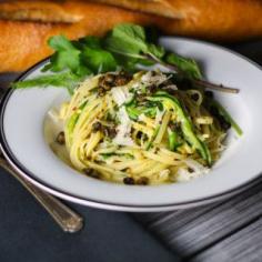 Half and Half Linguini with Herbs and Fresh Capers platingsandpairings.com. Use Gluten Free Pasta