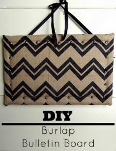 DIY burlap bulletin board