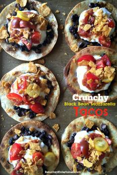Crunchy Black Bean Mozzarella Tacos | Reluctant Entertainer