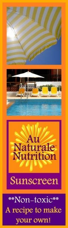 
                    
                        Make your own non-toxic sunscreen at home!  An easy recipe with simple ingredients.  Stay safe in the sunshine!  By Jenny at www.AuNaturaleNut...
                    
                
