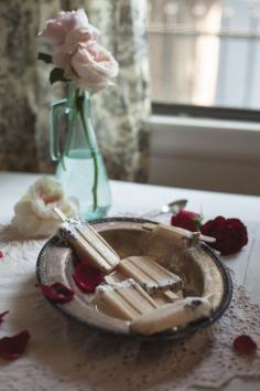 Adventures in Cooking: An Edible Flower Collaboration with Luna Moss: Creamed Honey & Rose Popsicles, The Cornflower Kickback, & Candied Pansy & Viola Mini Pavlovas