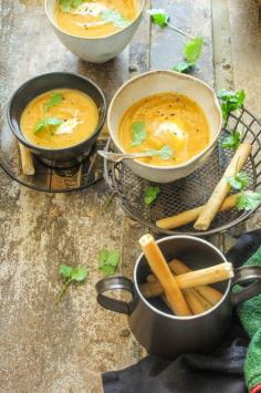 Split Red Lentil & Pumpkin Soup #lentils #winter