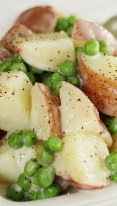 ~Creamy Potatoes & Peas~  a recipe idea for your early peas and new potatoes...  just the way grandma did it...