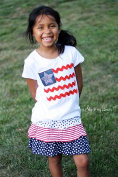 DIY Rhinestone Stuffed Flag Shirt flag diy rhinestone 4th of july fourth of july crafts diy crafts crafty 4th of july crafts fourth of july crafts
