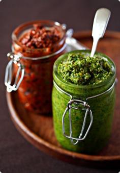 Two Pesto Recipes: Sicilian Nut Pesto. Pesto Rosso.