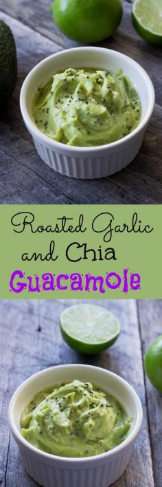 
                    
                        Guacamole recipe with roasted garlic and chia seeds. It's a great dip for chips and sliced veggies. The best guacamole you'll ever taste!
                    
                