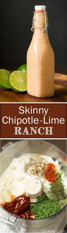 This salad is everything you want in a salad. Fresh, crunchy ingredients and a great dressing.  PIN now!  Skinny Chipotle Lime Ranch - it's made with Greek yogurt and a little light mayo. So easy to make and it's addictive!