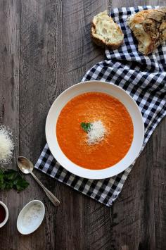 Creamy Roasted Red Pepper Soup (recipe) / by Joy the Baker #lunch #recipes #soup #recipe #food