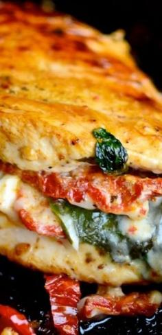 Sundried Tomato, Spinach, and Cheese Stuffed Chicken