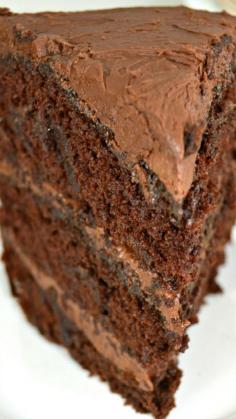 The Best Triple Layer Chocolate Cake! Super moist, tender, chocolate deliciousness!