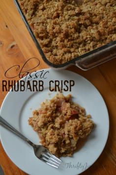 Classic Rhubarb Crisp Recipe - Thrifty Jinxy