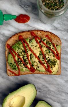 
                    
                        Asian Style Avocado Toast: Avocado, Furikake, & Sriracha (Asian Hot Sauce)
                    
                
