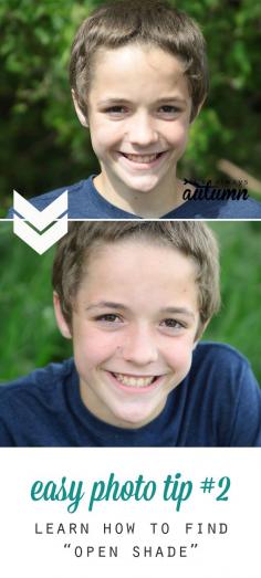 
                    
                        photography tips post shows the difference between sun, dappled shade, closed shade, and open shade so you can get better photos.
                    
                