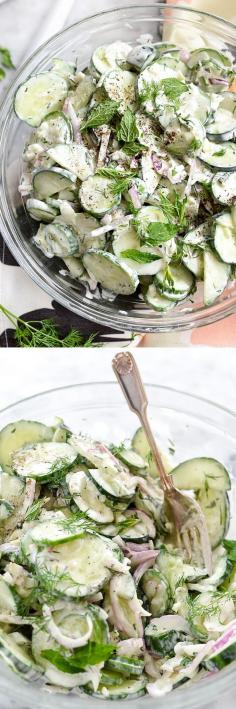 
                    
                        Greek yogurt subs in for sour cream to make this a healthier version of a classic favorite with fresh herbs | foodiecrush.com
                    
                