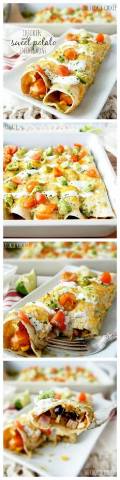 Chicken Sweet Potato Enchiladas -I NEED TO MAKE THESE!!!!