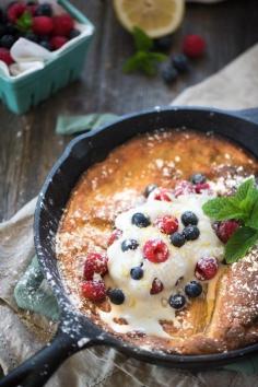 
                    
                        Berry Lemon Dutch Baby with Vanilla Mascarpone Cream
                    
                