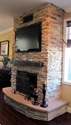 Stone fireplace idea