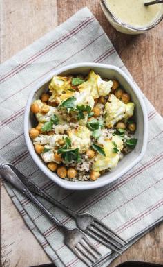 Roasted chickpea & cauliflower salad