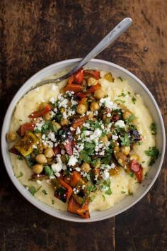 curried veggies w/ chickpeas & polenta.