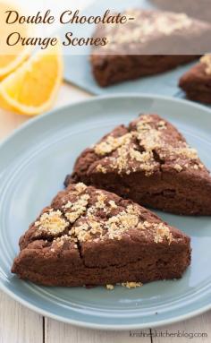 Chocolate and orange.  They're an irresistible pair, especially in the form of a sweet breakfast pastry.  A sprinkling of orange-sugar is a festive finishing touch that really brings out the flavor...