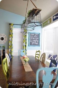 Blue, green and white