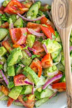 This Cucumber Tomato Avocado Salad recipe