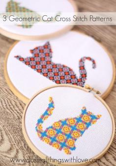 Geometric Cat Cross Stitch Patterns I spent some relaxing time over the holidays stitching up some new patterns I just finished them! I’m really happy with how they worked up! Here they are, 3 geometric cat cross stitch patterns. They are each listed for $2.95, or all three are listed in a bundle for $5.95. Click here to buy all three... http://picturesfunnys.blogspot.com/