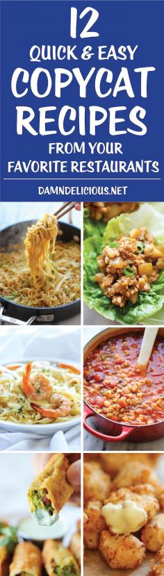 
                    
                        12 Quick and Easy Copycat Recipes - You may never have to leave the house with these easy-to-make favorites that you can whip up right in your own kitchen!
                    
                
