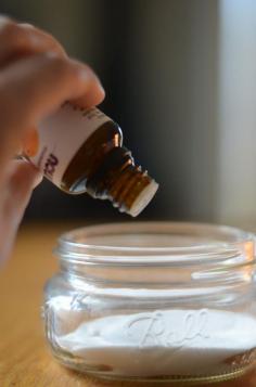 DIY Air Freshener- stop using unhealthy air fresheners and start doing your own easy to make diy room air freshener recipe!  1/4 c baking soda and 8 drops essential oil.  Put in small mason jar.  Poke holes in lid.  Shake from time to time.  www.oursunnyvilla.com