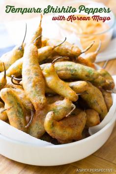 
                    
                        Fabulous Tempura Shishito Peppers with Korean Mayo on ASpicyPerspective...
                    
                