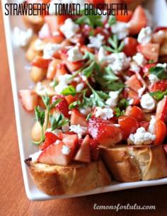 
                    
                        Strawberry Tomato Bruschetta | lemonsforlulu.com
                    
                