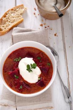 Roasted Beet Borscht Soup