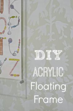 Diy acrylic floating frame from home Depot.  I like the frame idea,  but this will work perfect for a bar idea that I have that will light up ! Love it !!