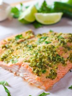 
                    
                        Lime and Garlic Salmon! Just a few ingredients and you have dinner! #Paleo #Whole30
                    
                