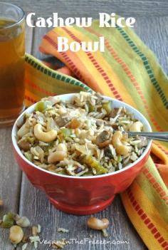 For G-F make sure you use Gluten-Free soy sauce.- Cashew Rice Bowl has an Asian Flare that satisfies your cravings. A nice bowl of comfort food is just right for family and friends.