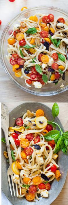 
                    
                        The garlic steeped olive oil makes this fresh pasta a favorite for summer and is incredibly easy to make | foodiecrush.com
                    
                