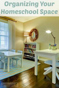 Whether you have a dedicated school room or just stash materials around the house, these organizing tips for your homeschooling space are sure to come in handy!