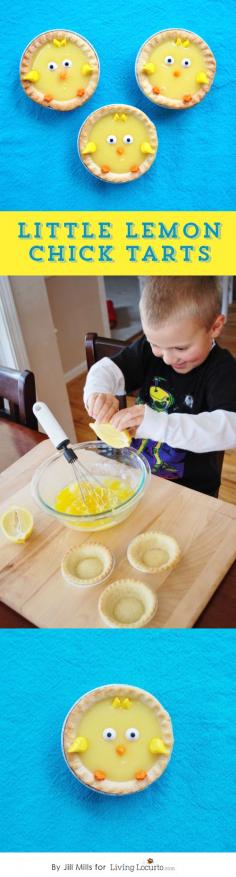 How to Make Little Chick Lemon Tarts. A Cute Fun Food No Bake Recipe for Kids! LivingLocurto.com