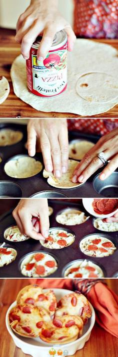 Mini Tortilla Crust Pizzas! Just made these for lunch and OMG! So good, and all the different mini pizza's are such a great app idea, but for me it was a fun lunch to make then eat with my kids 
                                        