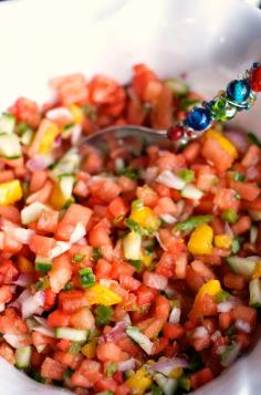 Watermelon Salsa by reluctantentertainer #Salsa #Watermelon #Healthy #Light #summer #fruit #HealthyCA