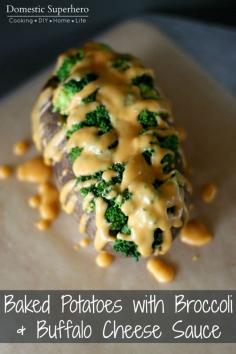 
                    
                        Baked Potatoes with Broccoli and Buffalo Cheese Sauce
                    
                
