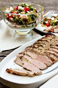 Grilled Dijon Pork Tenderloin and Tabouli