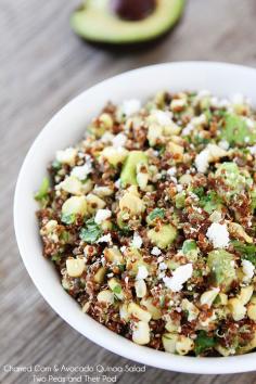 Charred Corn & Avocado Quinoa Salad #salad #quinoa #corn #avocado