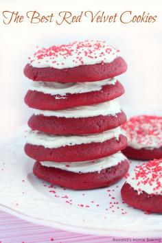 Two secret ingredients turn a classic into the best red velvet cookies ever. Forget the red velvet cake box, these cookies are made from scratch #sweet #sugar #delicious #good # tasty #temptation #dessert #cookies #sweettooth #cravings #enjoy #happy #iloveit #recipe #taste #rich #redvelvet