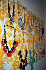 fabric covered cork boards   Create.Bake.Celebrate: {create} Jewelry Storage
