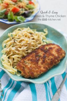 Lemon  Thyme Chicken from thelittlekitchen.net #chicken #recipe #dinner #thyme