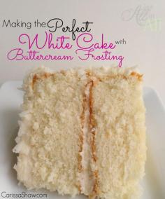How to make a wonderful white cake with buttercream frosting that tastes like it came from a bakery! I think this will be perfect birthday cake just decorated for a 1st bday!